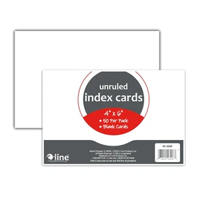 4” X 6” Index Cards, White, Unruled, 50/PK (48908) - Picture 1 of 12