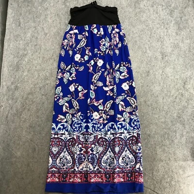 Apt. 9 Falda Mujer Talla M Azul Floral Estampado Paisley Maxi Cintura Alta Elástica Foto 1 de 4