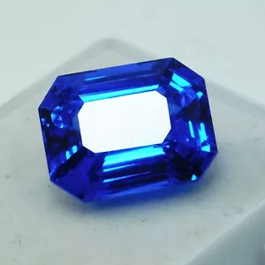 Pietra preziosa sciolta naturale certificata Ceylon Sri Lanka zaffiro blu taglio taglio smeraldo - Foto 1 di 6