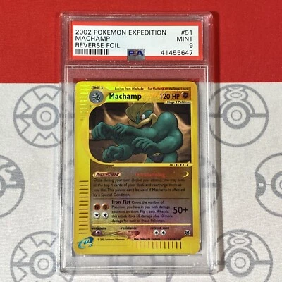 PSA 9 Machamp 51/165 Reverse Holo 2002 Pokemon Expedition 41455647 - Image 1 of 3