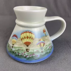 Tazza da viaggio vintage OTAGIRI JAPAN fondo largo mongolfiera fatta a mano alta 4" - Foto 1 di 5