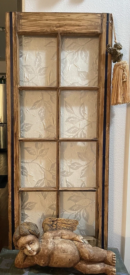 PANEL DE VENTANA DE GRANJA VINTAGE / PANEL DE VENTANA DE CASA DE CAMPO CUBIERTO CON ENCAJE SHABBY CHIC Foto 1 de 4