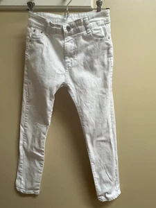 Boys size 10 White Skinny Jean 5-Pocket Zip Fly Snap Closure - Picture 1 of 24