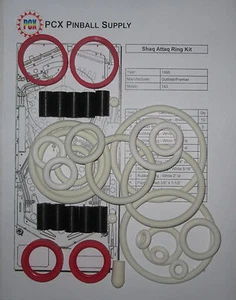 Kit de anillo de goma Gottlieb/Premier Shaq Attaq 1995 - también conocido como Shaq Attack - Imagen 1 de 1
