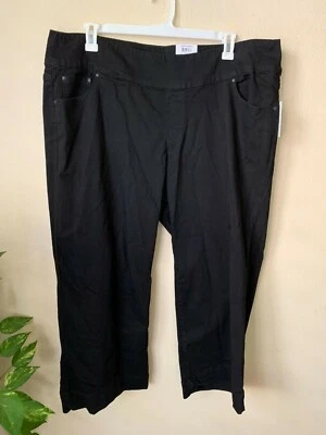 Style&Co. Womens Plus 14W Pants Wide Leg Black Mid Rise Crop Pull-On  - Image 1 of 4