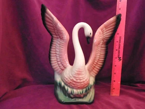 Rare Lane Pottery 1959 Pink Flamingo Figurine Planter Wings Up MCM Large 10 1/4" - Picture 1 of 7