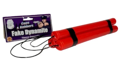 RUBIES FAKE DYNAMITE 3 RED STICKS PACK Fuse TNT Toy Joke Stage Joker Clown Prop Bomb 9"