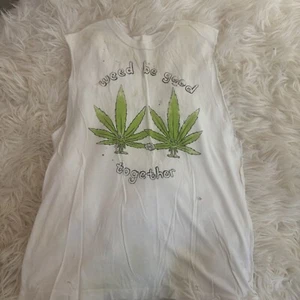 Unif Weed Be Good Together Muscle T Size S- Couple Small Stains - Picture 1 of 4