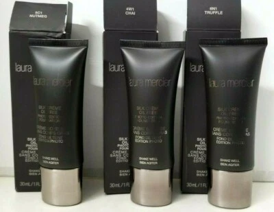 LAURA MERCIER Silk Creme OIL FREE Photo Edition Foundation 1oz PICK YOUR SHADE - Image 1 of 3