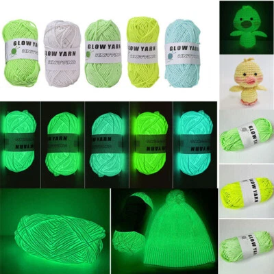 Weave Sewing Knitting Wool Glow in the Dark Hand Knitted Luminous Chunky Yarn - Image 1 of 4