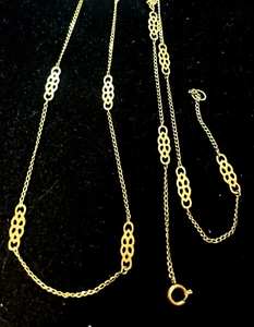 COLLAR ESTACIÓN CADENA ORO 14K 24 PULGADAS 2,6 GRAMOS CADENA VINTAGE - Imagen 1 de 10