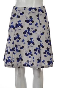 French Connection Skirt Size 6 Blue Gray Floral Pleated Cotton Above Knee - Picture 1 of 4
