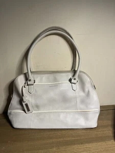 Tignanello Leder Schultertasche/Tasche weiß großer Reißverschluss - Bild 1 von 11