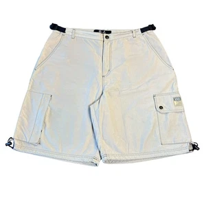 Vintage Y2K Guess Jeans Herren Beige Baggy 90s Cargo Tech Shorts 38 Skater Grunge - Bild 1 von 11