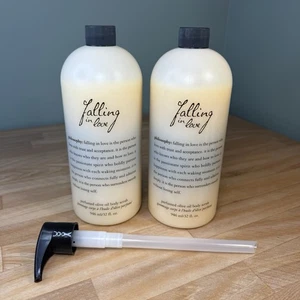 2 Philosophy FALLING IN LOVE Perfumed Olive Oil Body Scrub 64oz w/ Pump SEALED - Picture 1 of 5