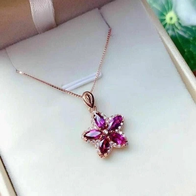 2Ct Marquise Cut Simulated Amethyst Pendant 14k Rose Gold Finish - Image 1 of 3