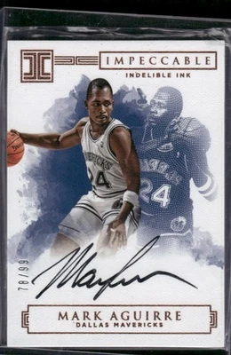 MARK AGUIRRE 2016-17 Panini Impeccable Indelible Ink Auto Autograph #D /99 - Image 1 of 2
