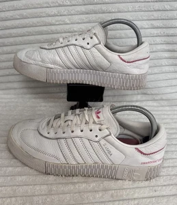 Damen Adidas weiß & rosa Samba Swarovski Kristall Turnschuhe Größe 7 - Bild 1 von 22