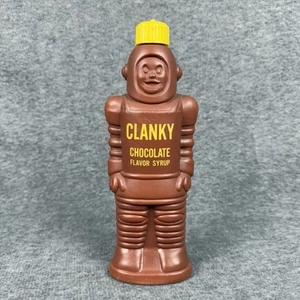 Vintage CLANKY 1963 Chocolate Syrup Spaceman Empty Bottle Advertising PLAX - Picture 1 of 9