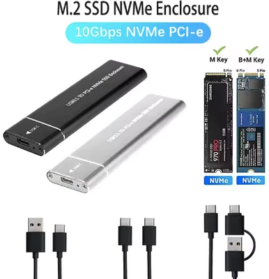 NVMe SSD Gehäuse M.2 – Aluminium Typ-C externes Festplatten-Case, 10Gbps - Bild 1 von 4