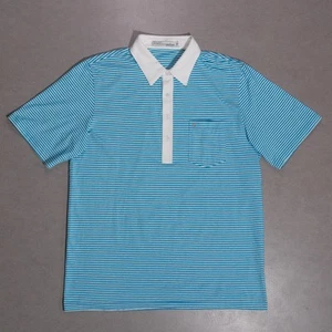 Criquet Herren Top Regal Sortiment gestreift Pima Baumwolle Stretch Golf Polo blau Large - Bild 1 von 5