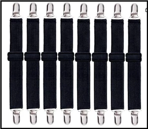 8 Stück Bettlaken Gurte Verstellbar Spannbetttuch Gurte Clips Schwerlast Bettlaken - Bild 1 von 5