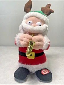 Animatronic Musical Weihnachtsmann Saxophon spielt Jakety Sax Geweih Wackeln FUNKTIONIERT - Bild 1 von 7
