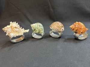 Set of 4 Hans Turnwald Vintage Seashell Napkin Rings - Picture 1 of 23