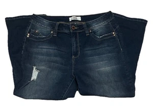 YMI Wanna Betta Butt Gr. 13 W31 Stretch Denim blau Jeans Capri cropped distressed - Bild 1 von 6