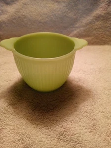 Zuccheriera vintage in giadeite Fire King vetro a coste verde (made in US #20) - Foto 1 di 7
