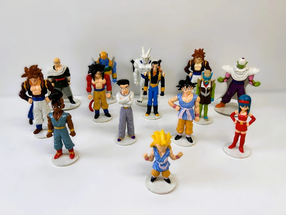DRAGONBALL LOTTO 14pz SERIE CON PIEDISTALLO DeAGOSTINI ACTION FIGURE ANNO 1996 - Immagine 1 di 4
