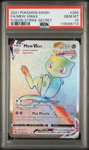 Pokémon TCG Mew VMAX 268/264 SWSH Fusion Strike Rainbow Secret Rare PSA 10 GEM - Bild 1 von 2