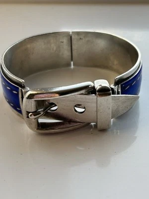 Gucci sterling silver Vintage buckle bracelet. Blue Enamel - Изображение 1 из 4
