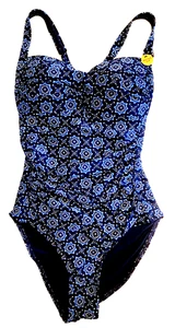 Nip Tuck Blue White One-Piece Swimsuit Multi Fit Cup Adjust Strap NWT Size 6 - Picture 1 of 7