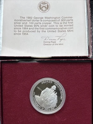 1732-1982 George Washington Commemorative Half Dollar Proof  Silver US Mint - Image 1 of 4