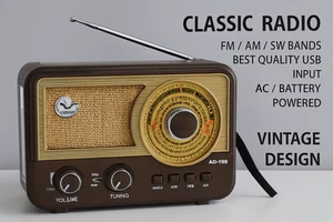 Classic Radio AD-190 + Retro Speaker – Vintage Style, Modern Tech - Picture 1 of 6