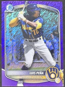 Luis Peña Bowman 2025 cromo púrpura Ahimmer refractor 58/250 cerveceros - Imagen 1 de 1
