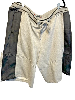 Akademiks Sweat Shorts Men 5XL Gray/Black Y2K Hip Hop Drawstring with Pockets - Image 1 of 4