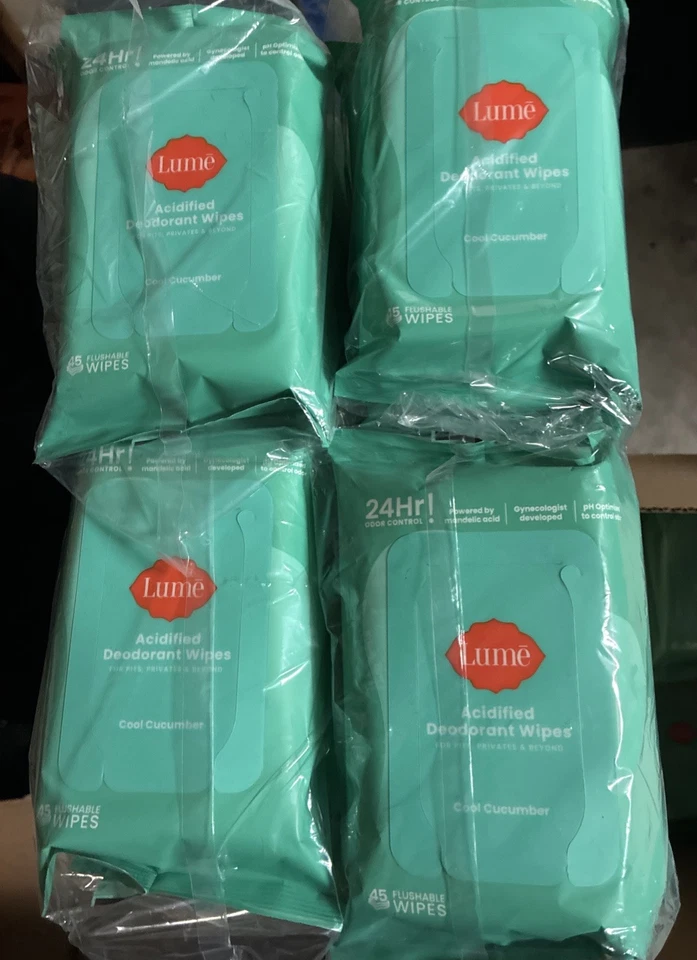 One Case (24 45ct. Packs) Lume Deodorant Flushable Wipes Cool Cucumber 1080 Pc - Image 1 of 4