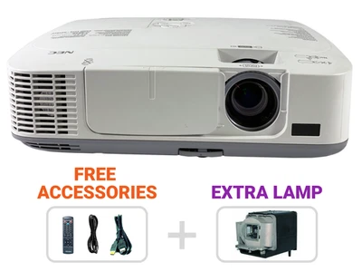 NEC NP-M300W 3LCD Projector 3000 Lumens WXGA HD 4k HDMI w/Remote + EXTRA LAMP - Image 1 of 4