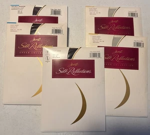 5 pantimedias transparentes sedosas HANES Silk Reflections nuevas en paquete estilo 717 y 718 talla control AB - Imagen 1 de 12