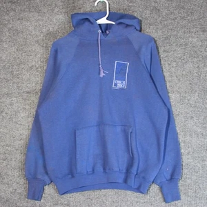 Vintage Cannon Beach Oregon USA Sweatshirt Hoodie Mens Large Blue Travel 80s - Picture 1 of 7