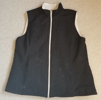 Chaleco Mujer-KAREN SCOTT-negro microfibra reversible/blanco roto polar cremallera-M Foto 1 de 4