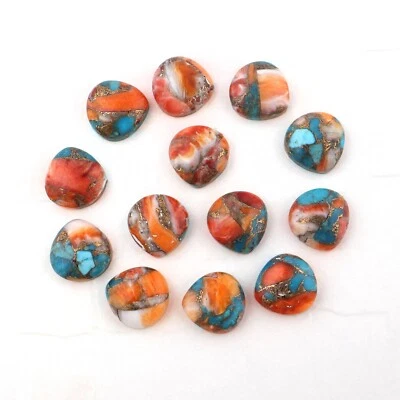 Ostra Cobre Turquesa Forma de Corazón Cabujón Piedras Preciosas Sueltas Joyería al por mayor Foto 1 de 4