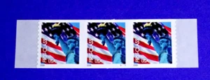 US 3969 STATUE OF LIBERTY & FLAG PNC (39c) PLATE# S1111 COIL OF "3" STAMPS MNH* - Picture 1 of 1