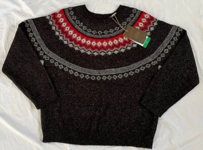 Suéter nórdico Fair Isle vintage resistente a la intemperie XL suéter festivo invierno para mujer Foto 1 de 3
