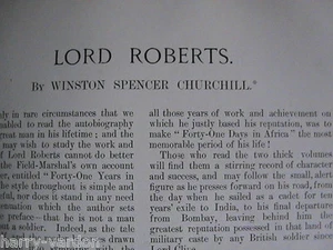 Winston Spencer Churchill Lord Roberts VC Rare Edwardian Military Article 1901 - Picture 1 of 9