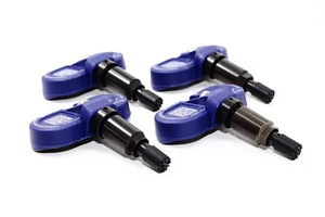 4 TPMS Gloss Black Valve Stem Tire Pressure Sensors Tesla Model 3 Y Bluetooth - Picture 1 of 7