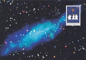 Finnland 1993 gefaltete Weihnachts Maxi Karte mit 2 Marken - Bild 1 von 2