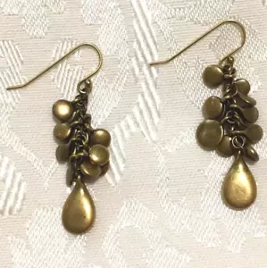 Liz Claiborne Earrings Gold Tone Metal Beads - Picture 1 of 3